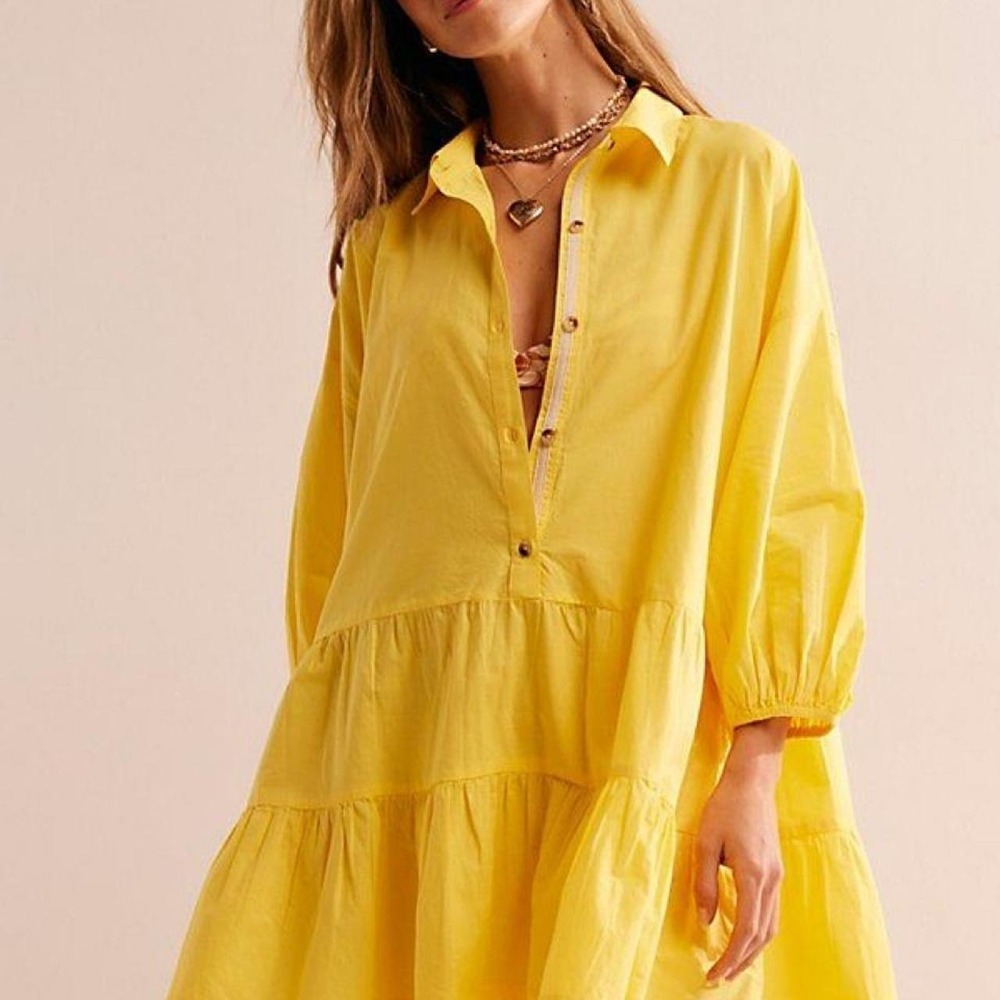 Free People Misha Mini Dress / Yellow - Picture 1 of 4